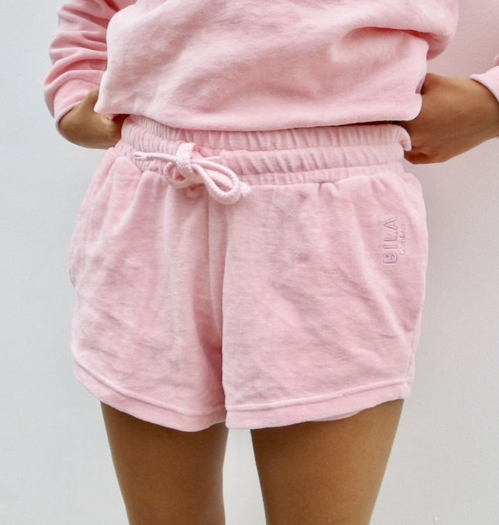 Baby Pink Velour Shorts